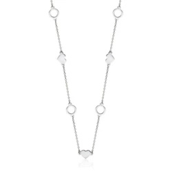 Srebrny naszyjnik pr.925 serca i kółka