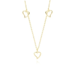 Srebrny pozłacany naszyjnik pr.925 serca