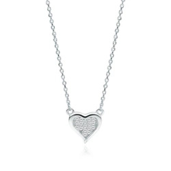 Srebrny naszyjnik pr.925 serce z cyrkoniami