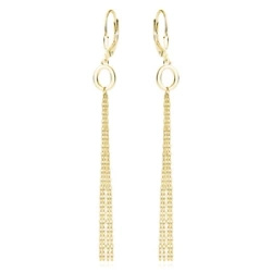 Srebrne pozłacane kolczyki pr.925 - owal z łańcuszkami