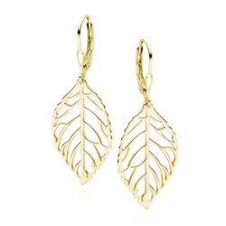 Kolczyki srebrne pr. 925 pozłacane liście