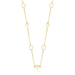 Srebrny naszyjnik pr.925 serce i kółko - pozłacany